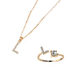 Classic Style Letter Copper Plating Inlay Zircon Rose Gold Plated Gold Plated Silver Plated Jewelry Set