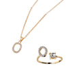 Classic Style Letter Copper Plating Inlay Zircon Rose Gold Plated Gold Plated Silver Plated Jewelry Set