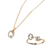 Classic Style Letter Copper Plating Inlay Zircon Rose Gold Plated Gold Plated Silver Plated Jewelry Set