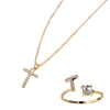 Classic Style Letter Copper Plating Inlay Zircon Rose Gold Plated Gold Plated Silver Plated Jewelry Set