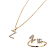 Classic Style Letter Copper Plating Inlay Zircon Rose Gold Plated Gold Plated Silver Plated Jewelry Set