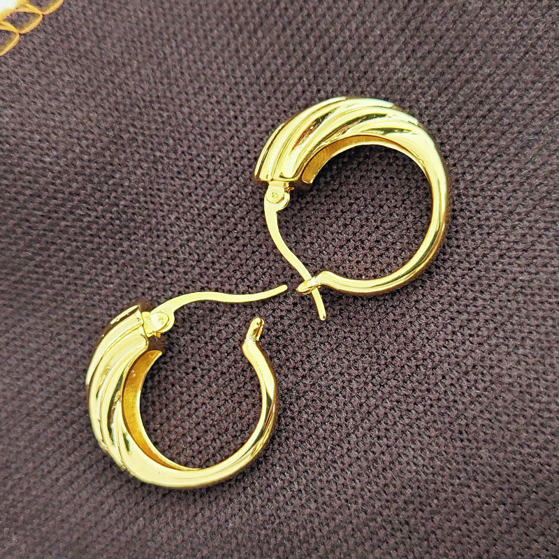 1 Pair Simple Style Solid Color Plating Copper Earrings