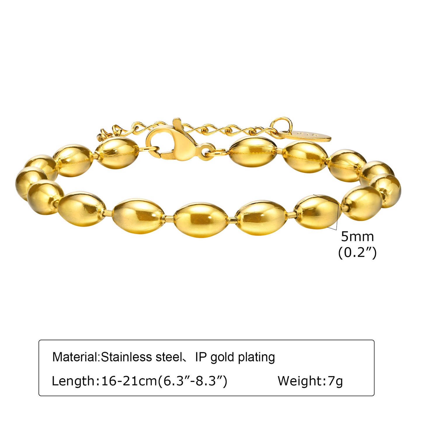 Simple Style Solid Color Stainless Steel Plating Gold Plated Bracelets