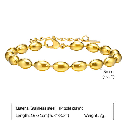 Simple Style Solid Color Stainless Steel Plating Gold Plated Bracelets