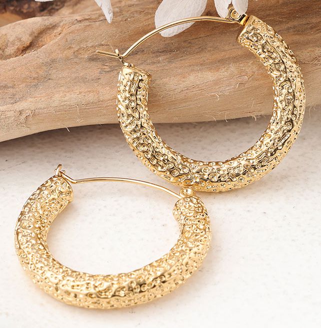 1 Pair Ig Style Round Plating Stainless Steel Hoop Earrings