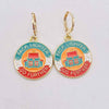 1 Pair Simple Style Building Landscape Arylic Alloy Drop Earrings