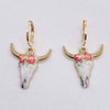 1 Pair Casual Retro Simple Style Cattle Metal Drop Earrings