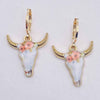 1 Pair Casual Retro Simple Style Cattle Metal Drop Earrings