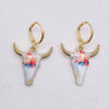 1 Pair Casual Retro Simple Style Cattle Metal Drop Earrings