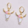 1 Pair Casual Retro Simple Style Cattle Metal Drop Earrings