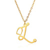 Stainless Steel Simple Style Letter Plating Pendant Necklace