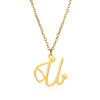 Stainless Steel Simple Style Letter Plating Pendant Necklace