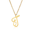 Stainless Steel Simple Style Letter Plating Pendant Necklace