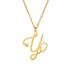 Stainless Steel Simple Style Letter Plating Pendant Necklace