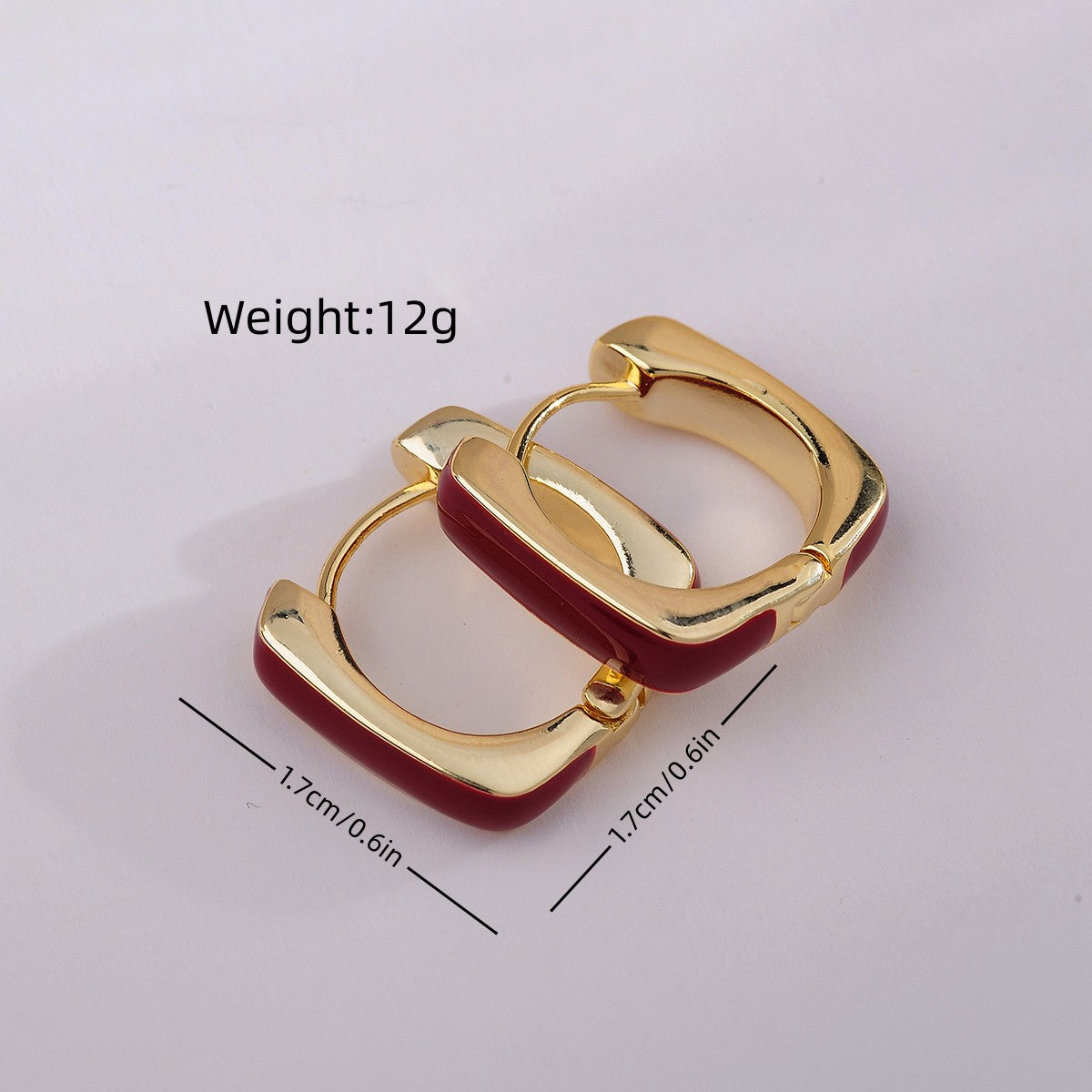 1 Pair Elegant Simple Style Square Enamel Plating Copper Earrings