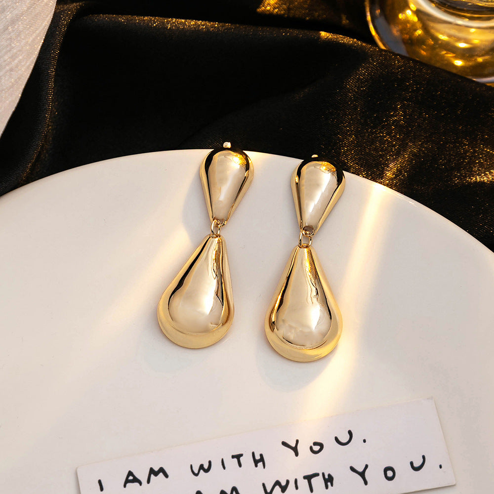 1 Pair Simple Style Geometric Plating Iron Drop Earrings