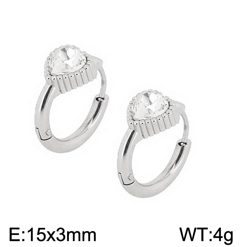 1 Pair Simple Style Oval Butterfly Rectangle Plating Inlay Titanium Steel Zircon 18K Gold Plated Hoop Earrings