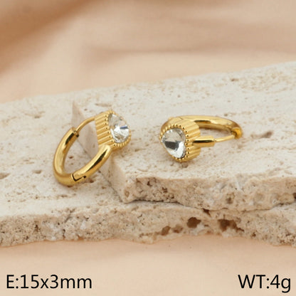 1 Pair Simple Style Heart Shape Plating Titanium Steel Hoop Earrings