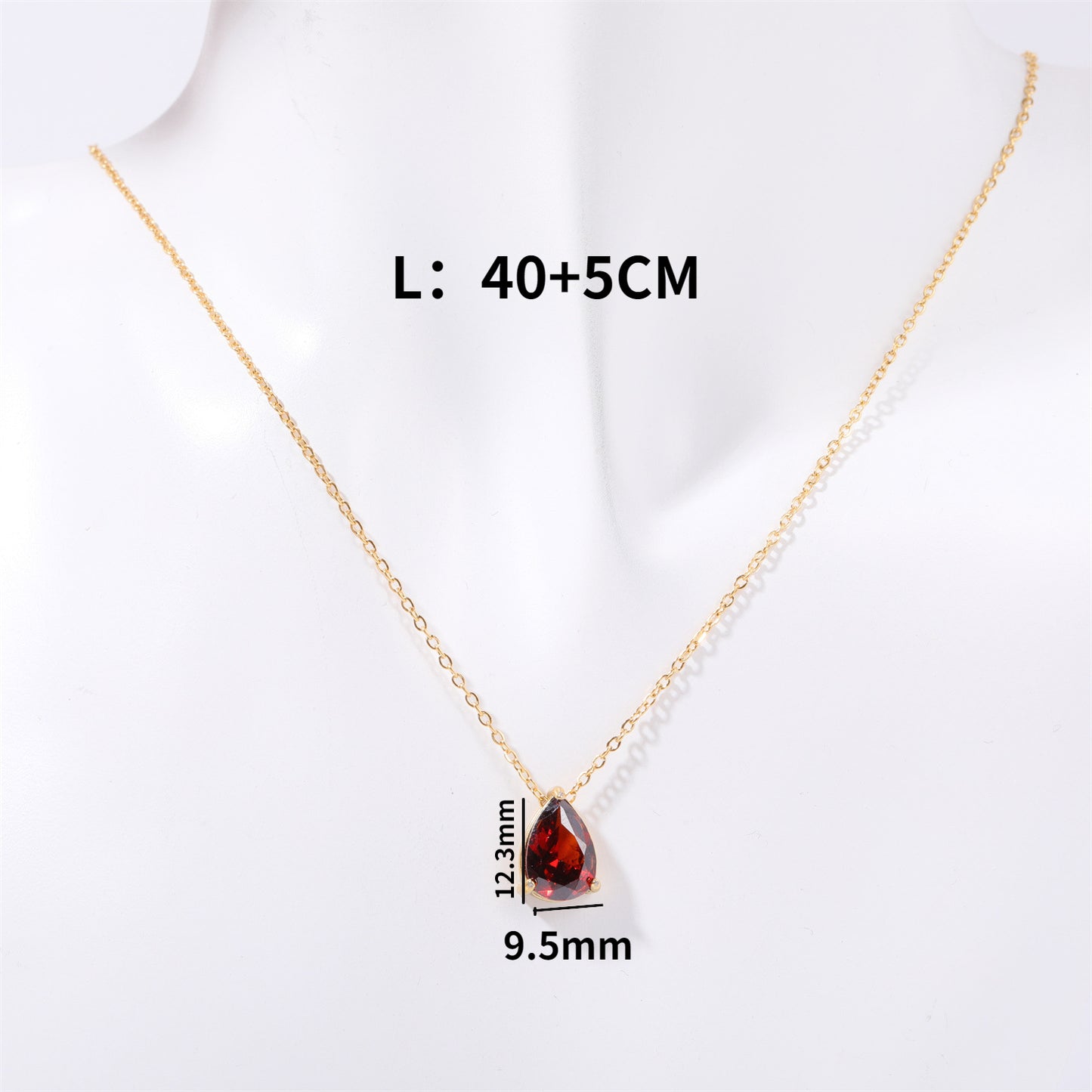 Casual Simple Style Water Droplets Stainless Steel Plating Zircon 14k Gold Plated Pendant Necklace