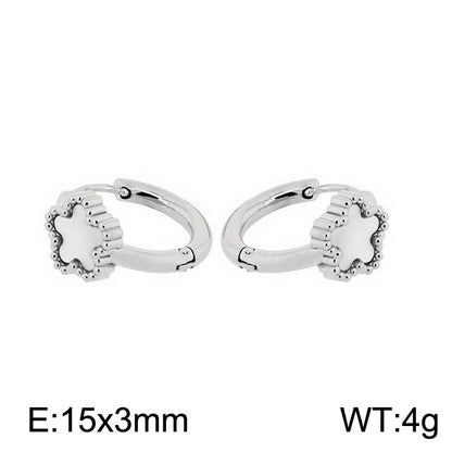 1 Pair Simple Style Oval Butterfly Rectangle Plating Inlay Titanium Steel Zircon 18K Gold Plated Hoop Earrings