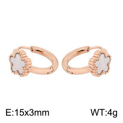 1 Pair Simple Style Oval Butterfly Rectangle Plating Inlay Titanium Steel Zircon 18K Gold Plated Hoop Earrings