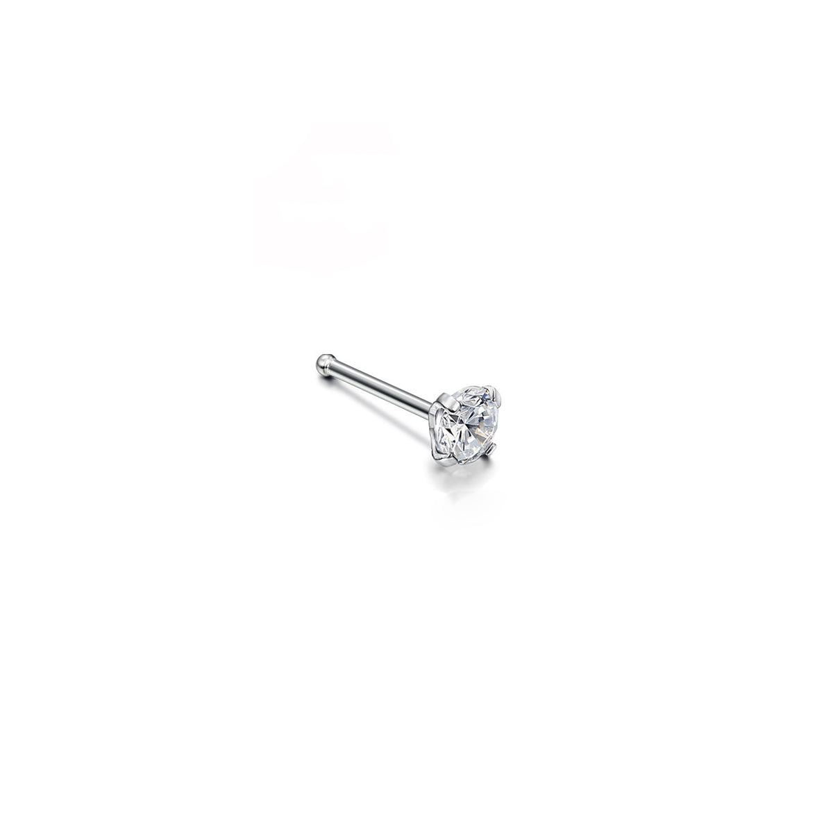 1 Piece Nose Rings & Studs Simple Style Geometric Pure Titanium Inlay Zircon Nose Studs