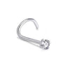 1 Piece Nose Rings & Studs Simple Style Geometric Pure Titanium Inlay Zircon Nose Studs