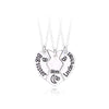 Cute Sweet Geometric Letter Heart Shape Alloy Plating Inlay Rhinestones Kid'S Pendant Necklace