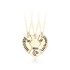 Cute Sweet Geometric Letter Heart Shape Alloy Plating Inlay Rhinestones Kid'S Pendant Necklace