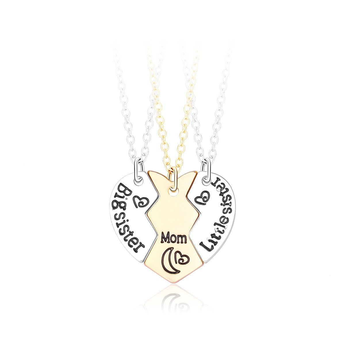 Cute Sweet Geometric Letter Heart Shape Alloy Plating Inlay Rhinestones Kid'S Pendant Necklace