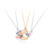 Cute Sweet Geometric Letter Heart Shape Alloy Plating Inlay Rhinestones Kid'S Pendant Necklace