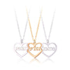 Cute Sweet Geometric Letter Heart Shape Alloy Plating Inlay Rhinestones Kid'S Pendant Necklace