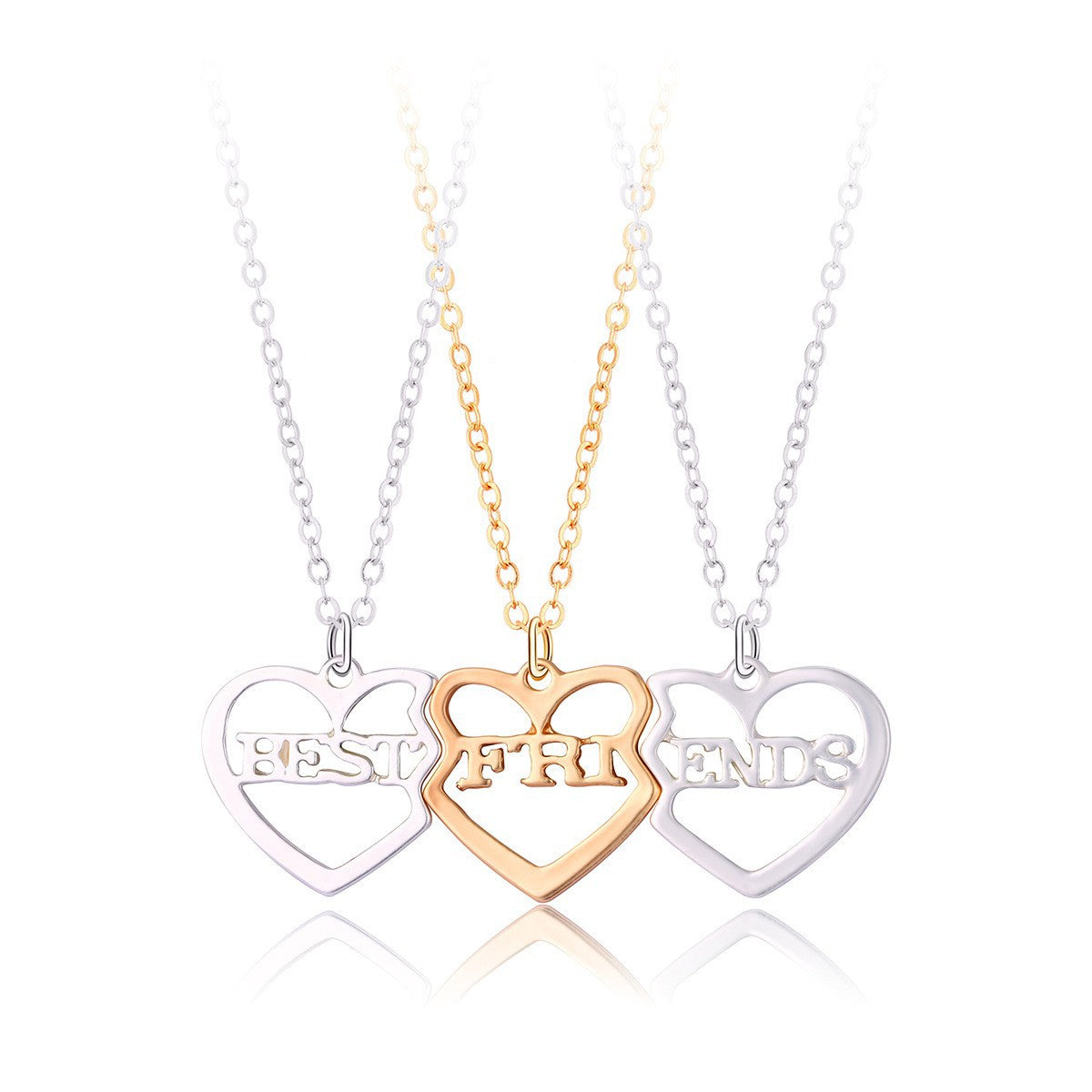 Cute Sweet Geometric Letter Heart Shape Alloy Plating Inlay Rhinestones Kid'S Pendant Necklace