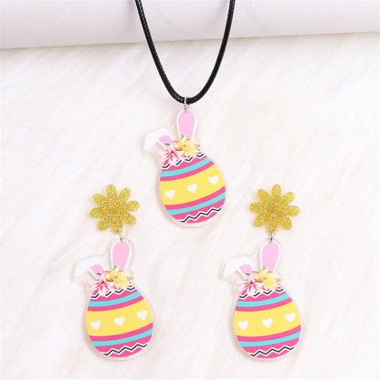 1 Pair Cartoon Style Cute Animal Egg Printing Arylic Drop Earrings