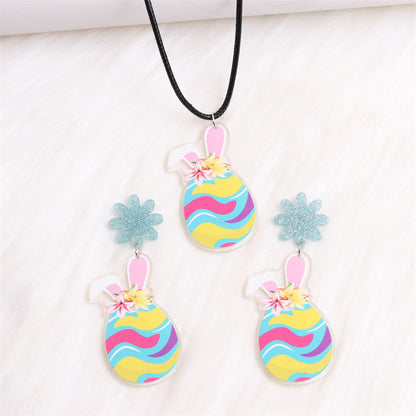 1 Pair Cartoon Style Cute Animal Egg Printing Arylic Drop Earrings