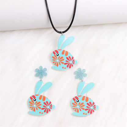 1 Pair Cartoon Style Cute Animal Egg Printing Arylic Drop Earrings