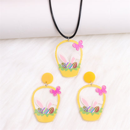 1 Pair Cartoon Style Cute Animal Egg Printing Arylic Drop Earrings