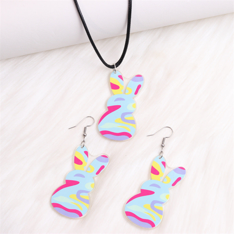 1 Pair Cartoon Style Cute Animal Egg Printing Arylic Drop Earrings