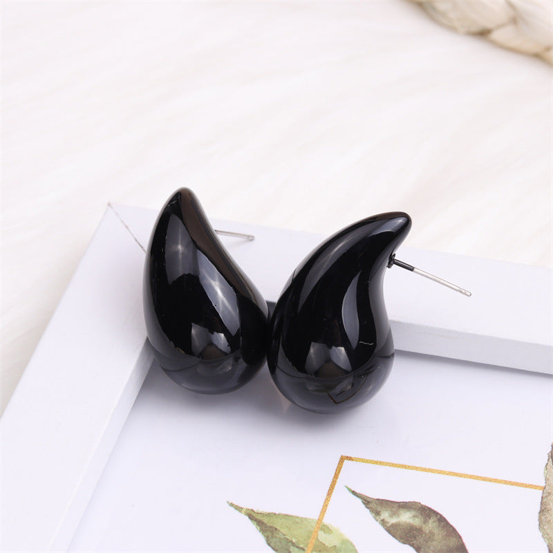 1 Pair Simple Style Water Droplets Spray Paint Arylic Ear Studs