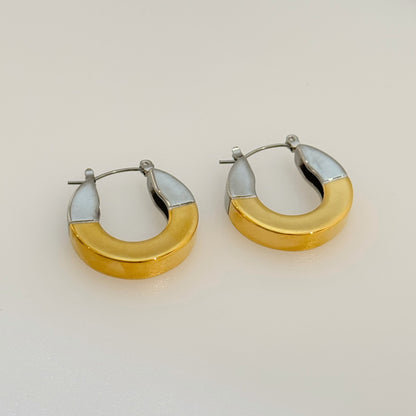 1 Pair Ig Style Simple Style U Shape Polishing Plating Stainless Steel 18k Gold Plated Earrings