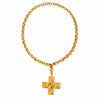 Titanium Steel 18k Gold Plated Retro Cross Plating Pendant Necklace