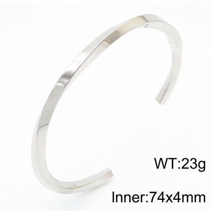 Stainless Steel Simple Style Commute Geometric Plating Bangle