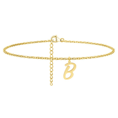 Simple Style Letter Stainless Steel Women's Anklet