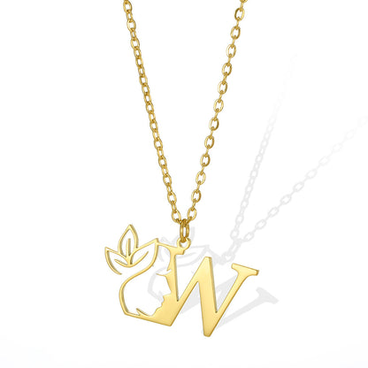 Stainless Steel Copper Simple Style Human Face Letter Plating Pendant Necklace