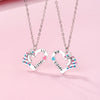 Cute Letter Heart Shape Alloy Inlay Rhinestones Kid'S Pendant Necklace