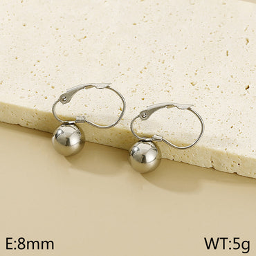 1 Pair Simple Style Circle Solid Color Titanium Steel Drop Earrings