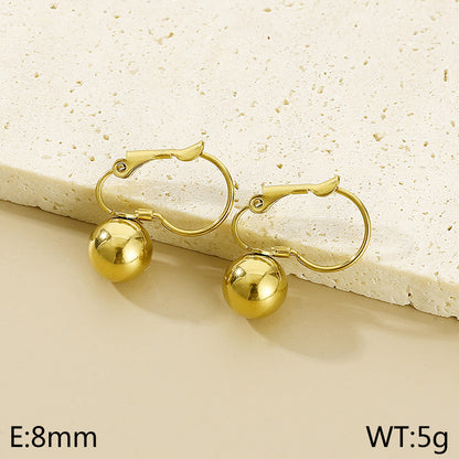 1 Pair Simple Style Circle Solid Color Titanium Steel Drop Earrings