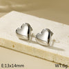 1 Pair Simple Style Heart Shape Titanium Steel Gold Plated Ear Studs