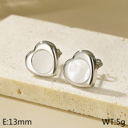 1 Pair Simple Style Heart Shape Titanium Steel Gold Plated Ear Studs