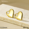 1 Pair Simple Style Heart Shape Titanium Steel Gold Plated Ear Studs